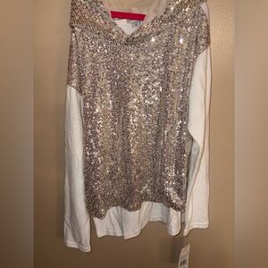 New habitual girls 12 sequin hooded top